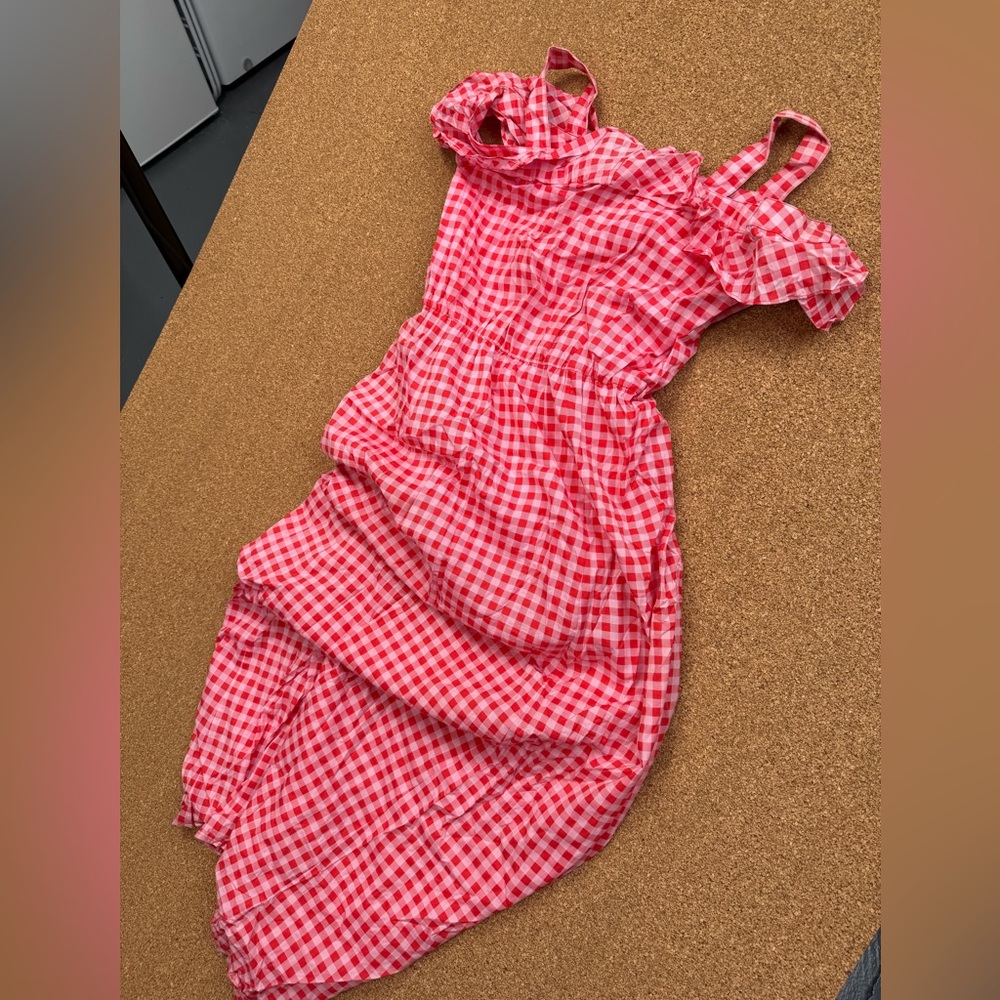 Draper James Red and White Gingham Ruffle Sundress
